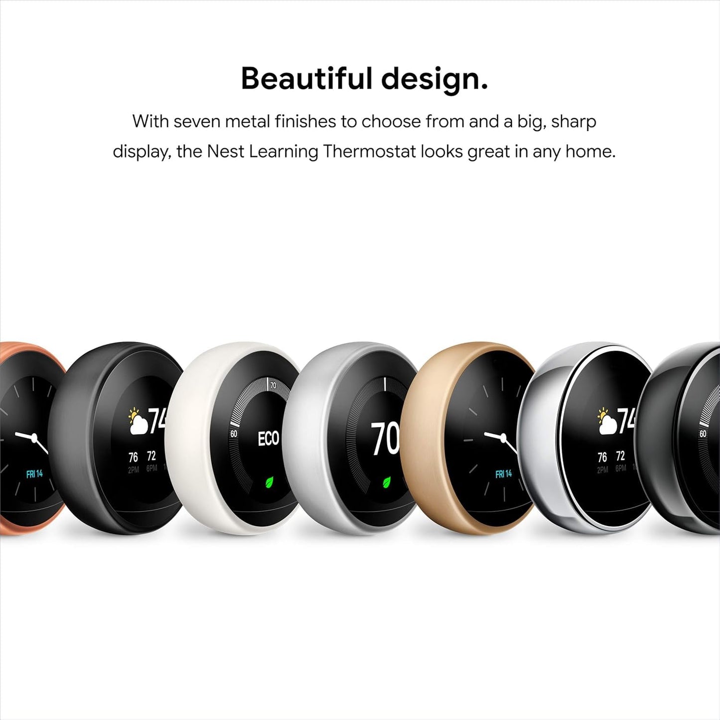 Google Nest Learning Thermostat - 3rd Gen - Programmable Smart Thermostat for Home - Compatible with Alexa (Stainless Steel)