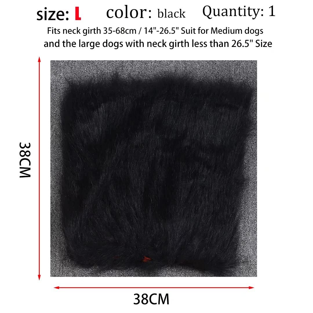Funny Dog Costume, Lion Mane Wig for Dog Halloween Christmas Dress Up (Color: Black, Size: Large)