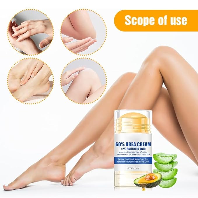 Hydrating and Anti-Cracking Foot Cream, 2025 Moisturising and Relieves Cracking and Dryness Foot Cream, Hand and Foot Repair Cream for Women & Men Callused, Feet, Knee, Elbow, Hand (White-2PCS, #01)