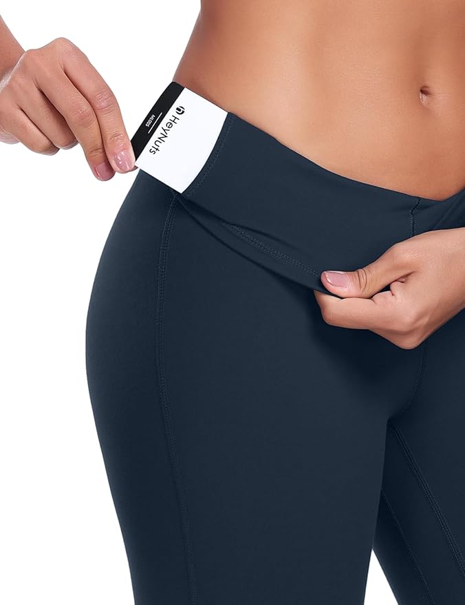 HeyNuts Harmony Flare Leggings 29"/30.5"/32.5"/34.5", High Waisted Tummy Control Wide Leg Bootcut Yoga Pants Lounge Soft