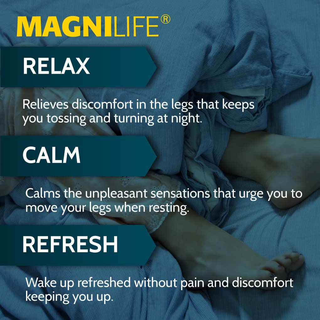 MagniLife Relaxing Legs, Restless Legs, Natural Sleep Aid and Pain Reliever, Calms Jerks, Restlessness, and Discomfort - 125 Quick Dissolve Tablets