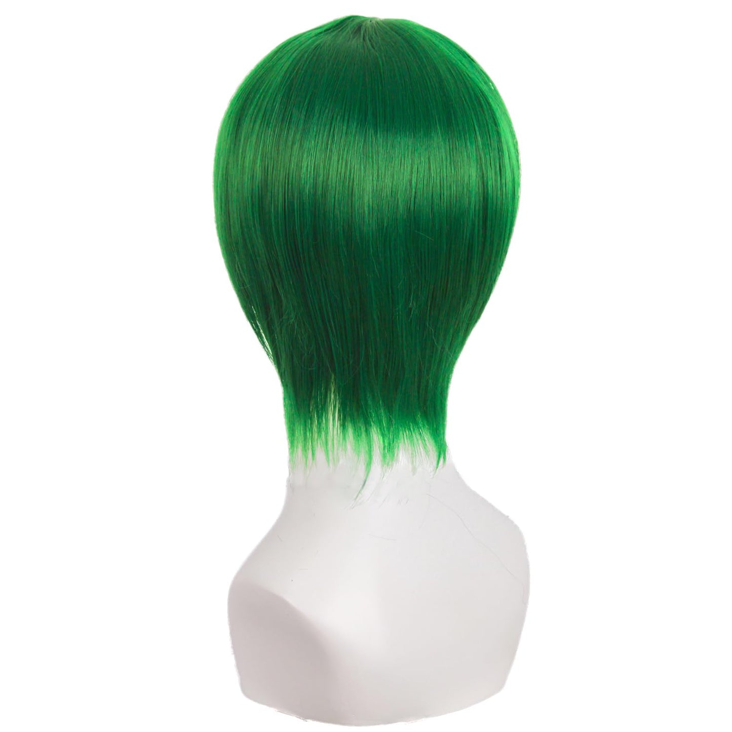 MapofBeauty 10 Inch/25 cm Side Bangs High temperature fiber Fashion Men's Short Straight Wigs (Grass Green)