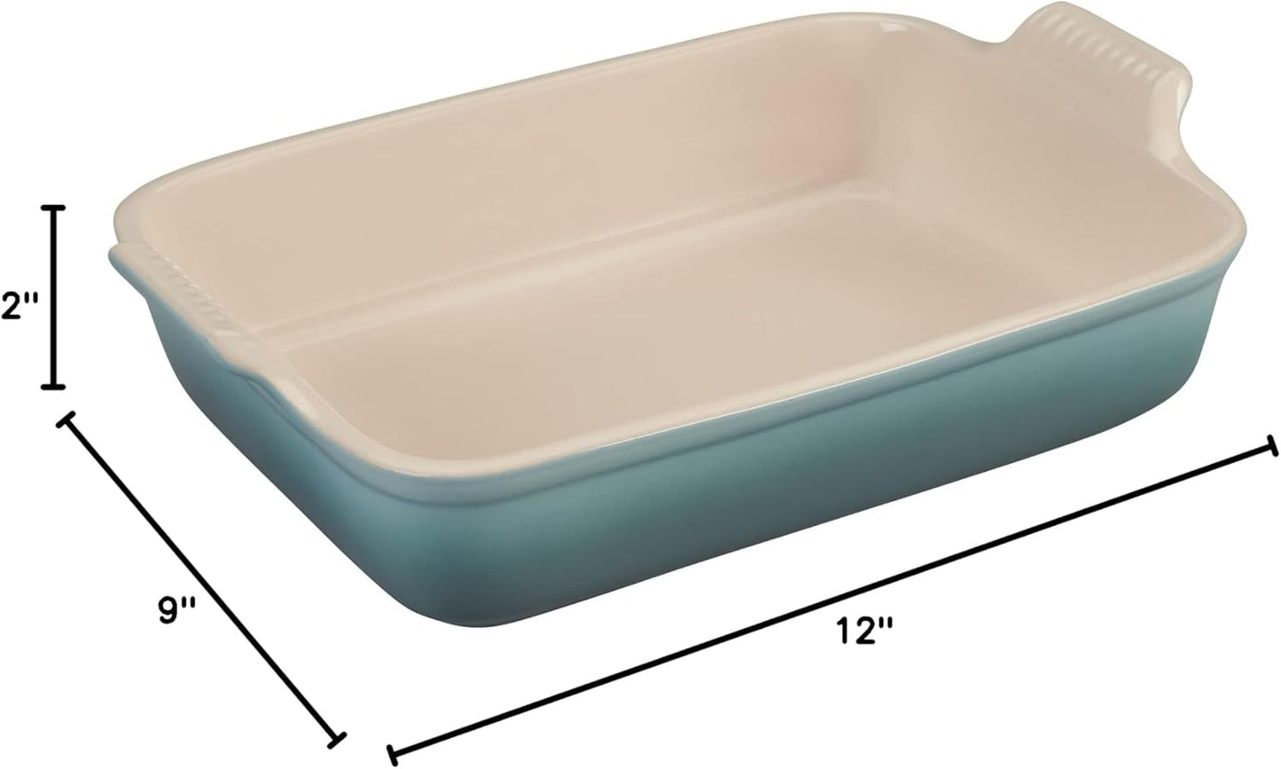 Le Creuset Stoneware Heritage Rectangular Dish, 4 Qt. (12" x 9"), Sea Salt