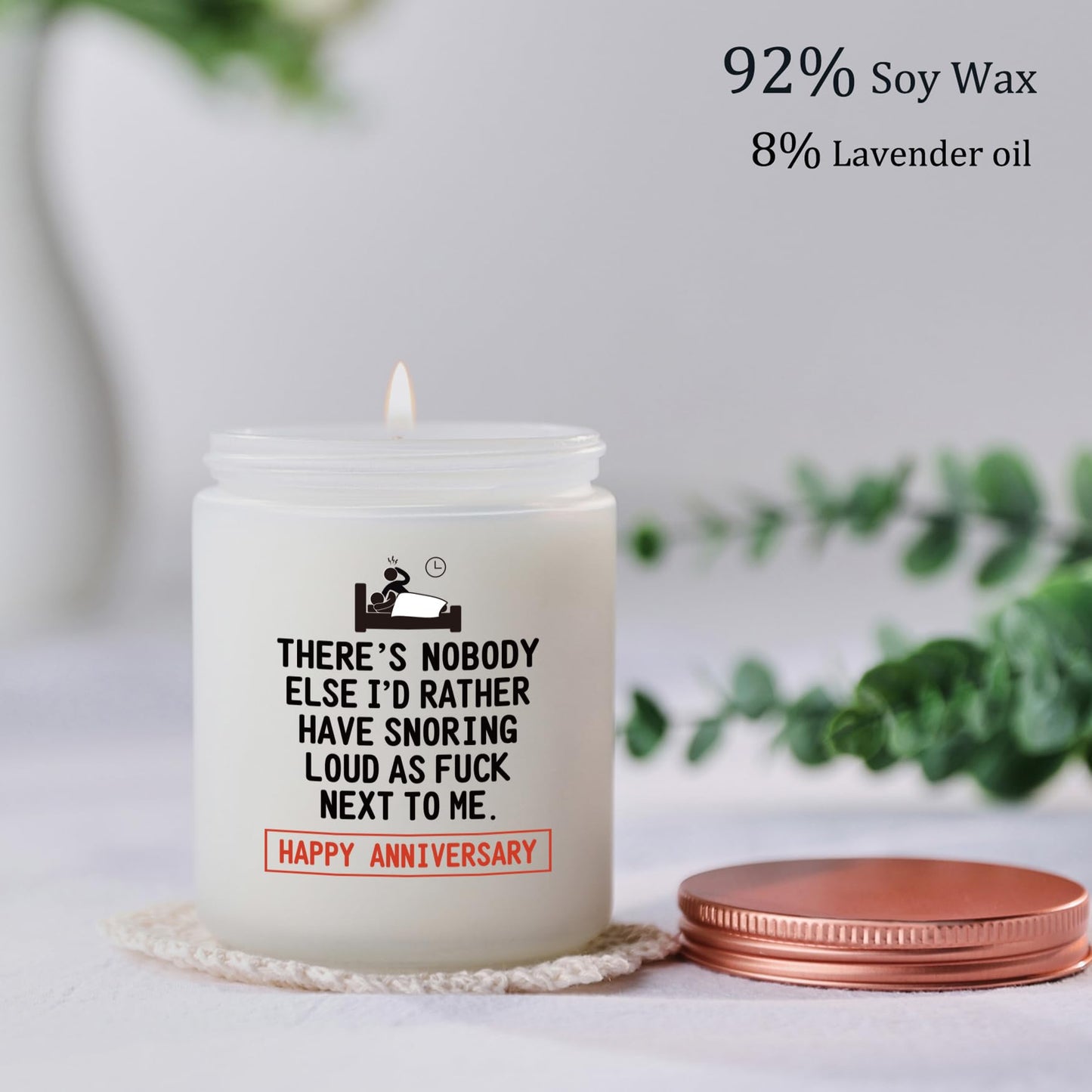 Funny Anniversary Candle Gifts for Her Him - Humorous Romantic Boyfriend, Girlfriends, Husband, Wife Wedding Anniversary Present - Lavender Scented