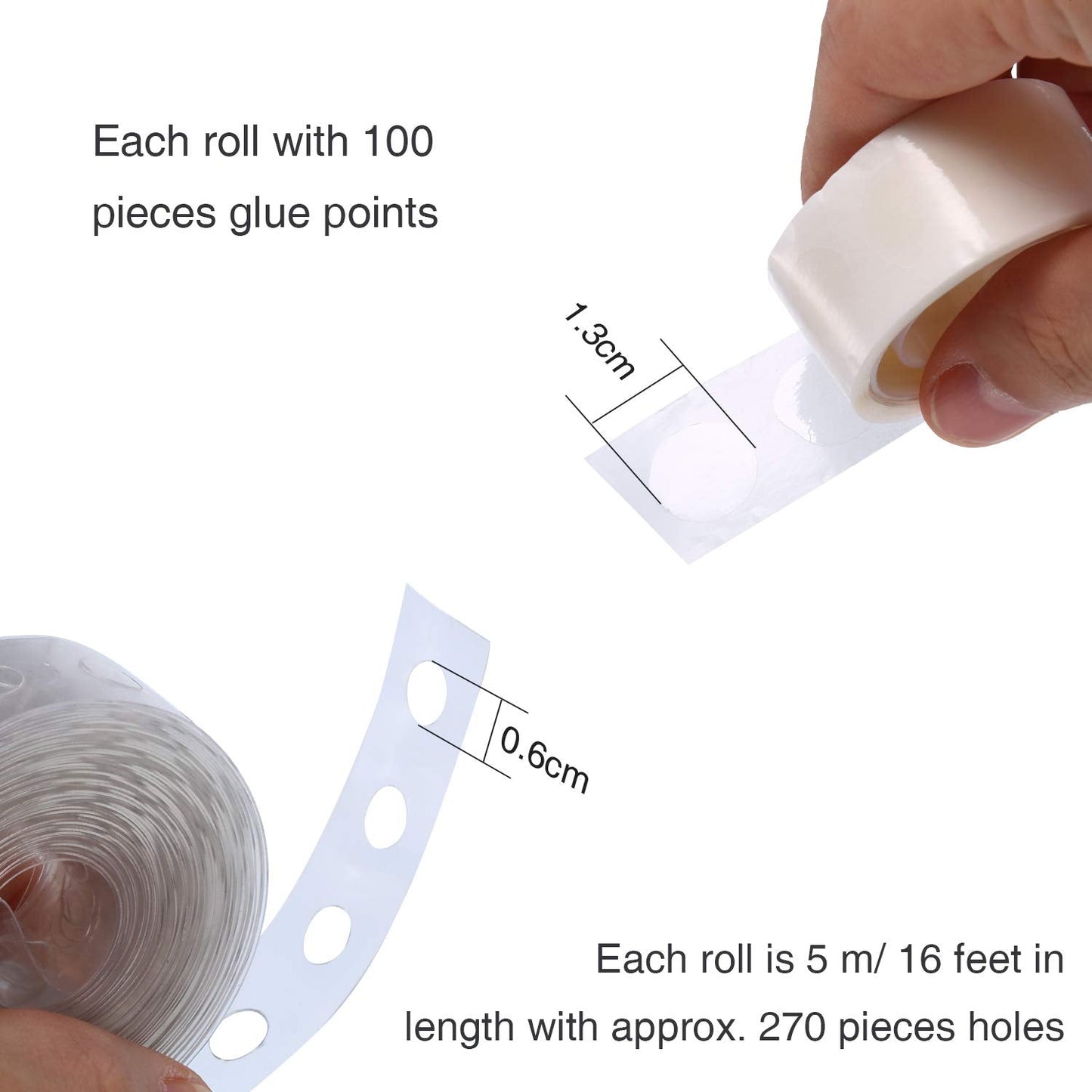 Tatuo Balloon Arch Kit Balloon Garland Decorating Strip Kit 2 Rolls Tape Strips with 2 Rolls Glue Points Stickers(Single Hole)