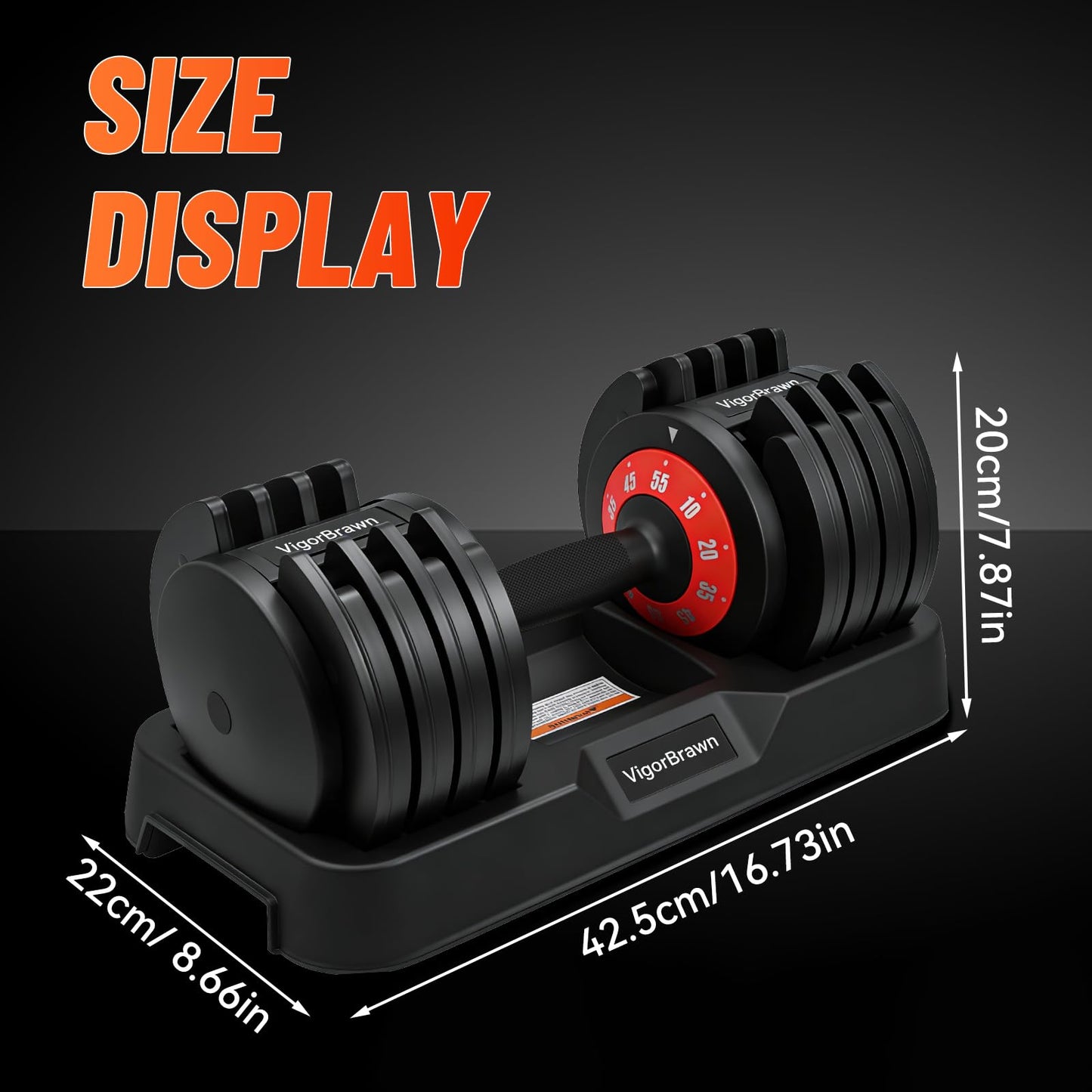 Adjustable Dumbbell Set 55LB - 5-in-1 Multifunctional Weights with Anti-Slip Metal Handle, Quick Adjusting Mechanism, Ideal for Full Body Strength Training, Includes Convenient Storage Tray (2)