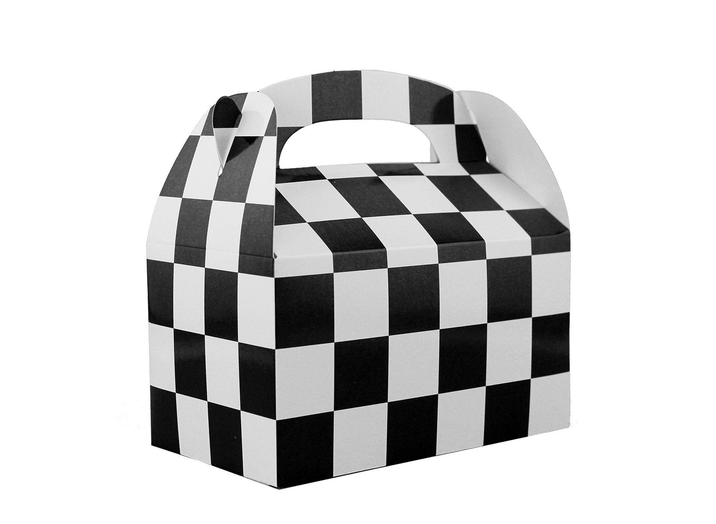 Adorox Set of 24 Checkered Racing Treat Boxes - Race Car Theme Party Favors, Birthday Party Supplies, Gift Boxes for Kids, Party Decorations