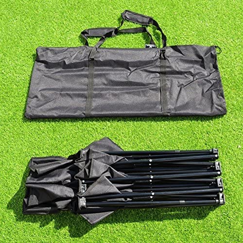 YardGrow 3 Seater Portable Folding Team Sports Sideline Bench Chairs for Camping Outdoor Waterproof (Black)