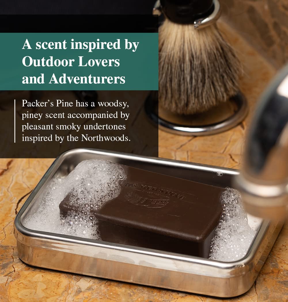 Packer's Pine Tar Soap | The Original Mens Body Soap Made With Natural Pine Tar and Pine Oils | All Natural Mens | Paraben, Sulf