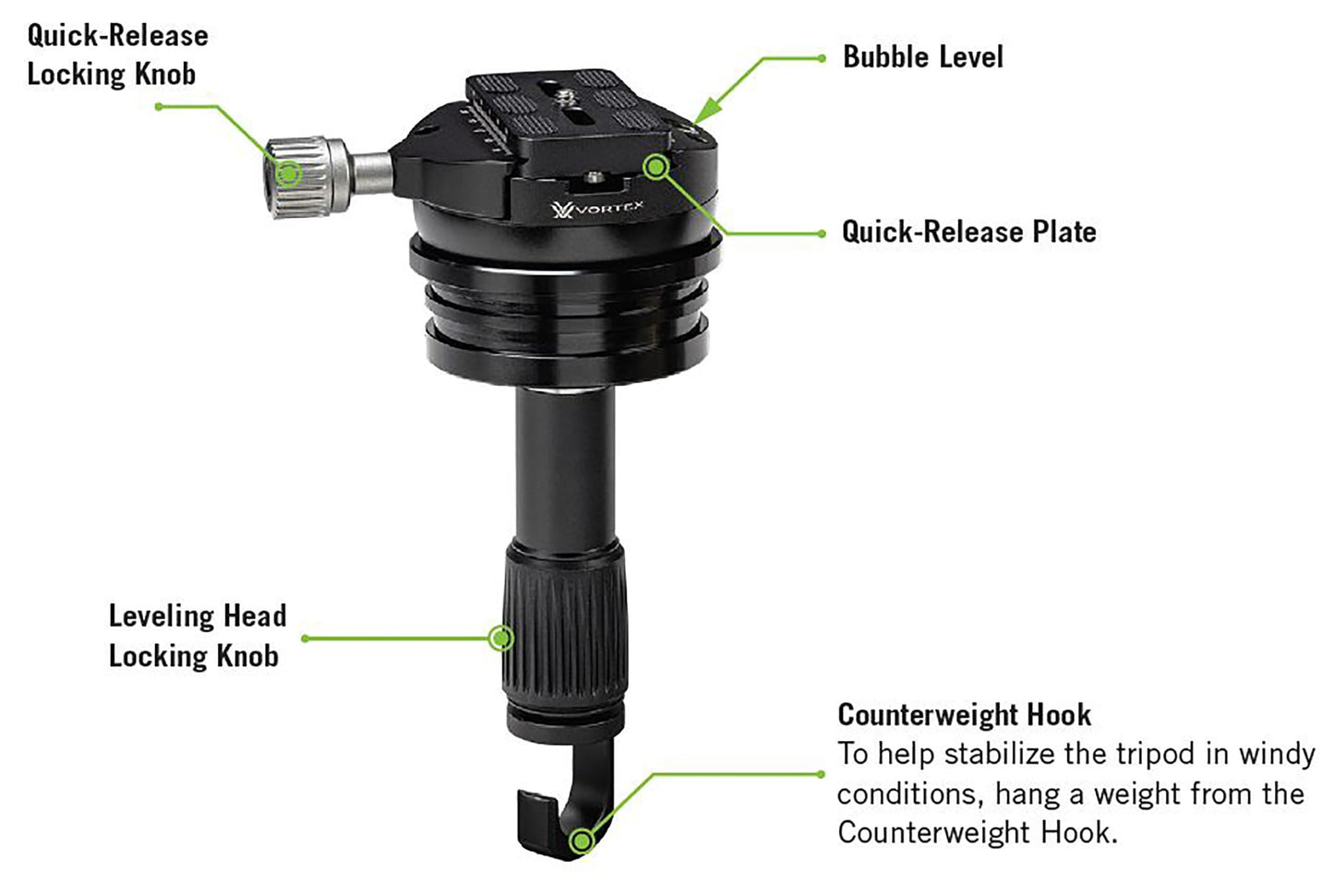Vortex Optics Radian Tripod Heads (Leveling Head)