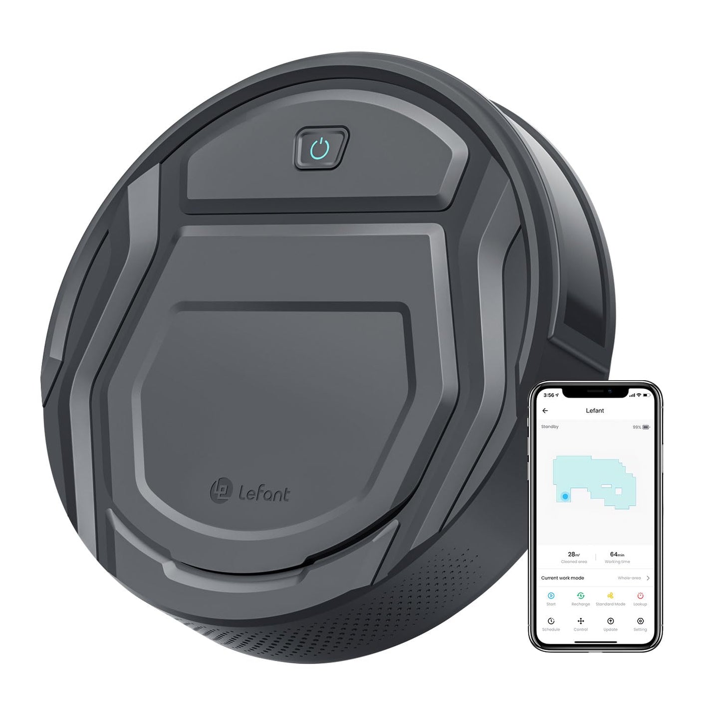 Lefant Robot Vacuums, 2200Pa Suction, 120 Min Runtime, WiFi/App/Alexa Control, Anti-Collision/Drop Sensor, Self-Charging Robotic
