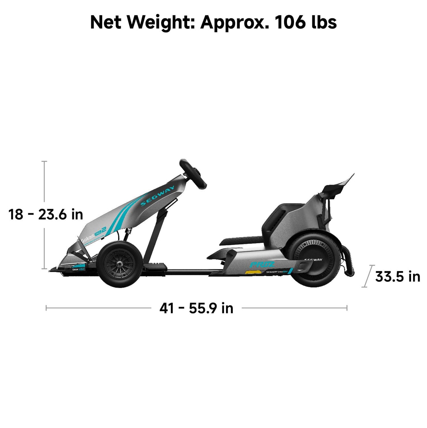 Segway Ninebot Gokart Pro 2 - High-Speed Electric Go Kart for Ages 14+, Drift & Race with Speeds Up to 26.7 mph