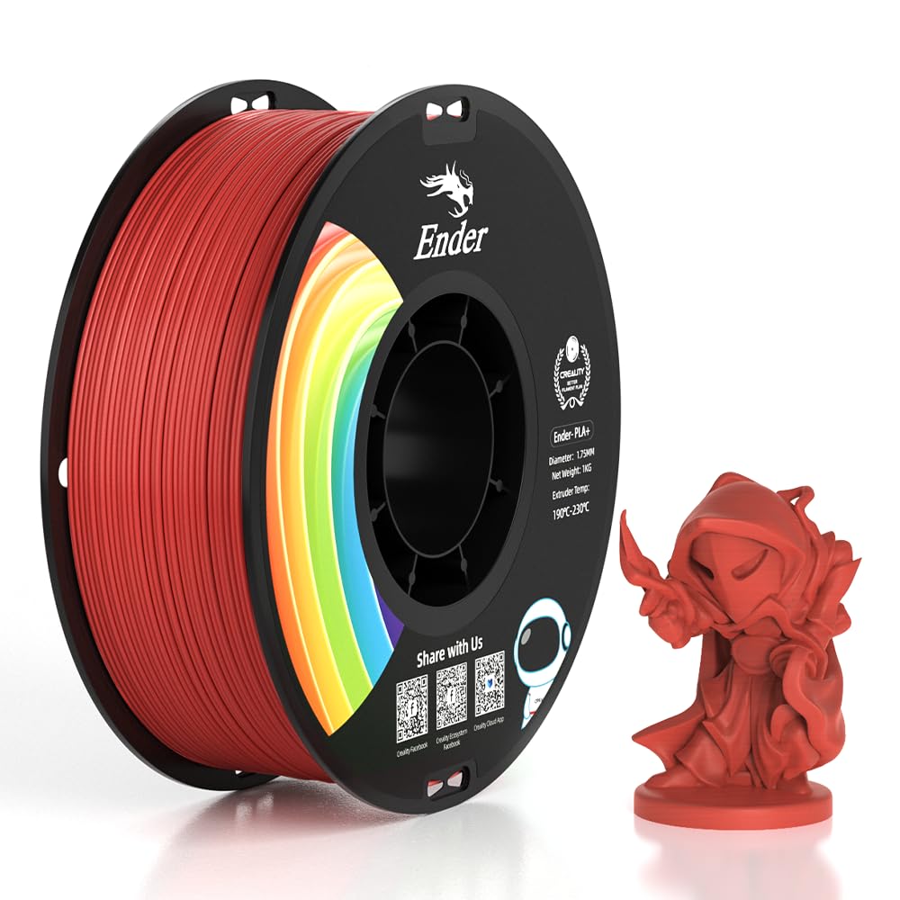 Creality 3D Printer Filament, PLA Plus Filament 1.75mm Deep Red, PLA Pro Toughness Upgraded Dimensional Accuracy +/- 0.03mm, 1KG