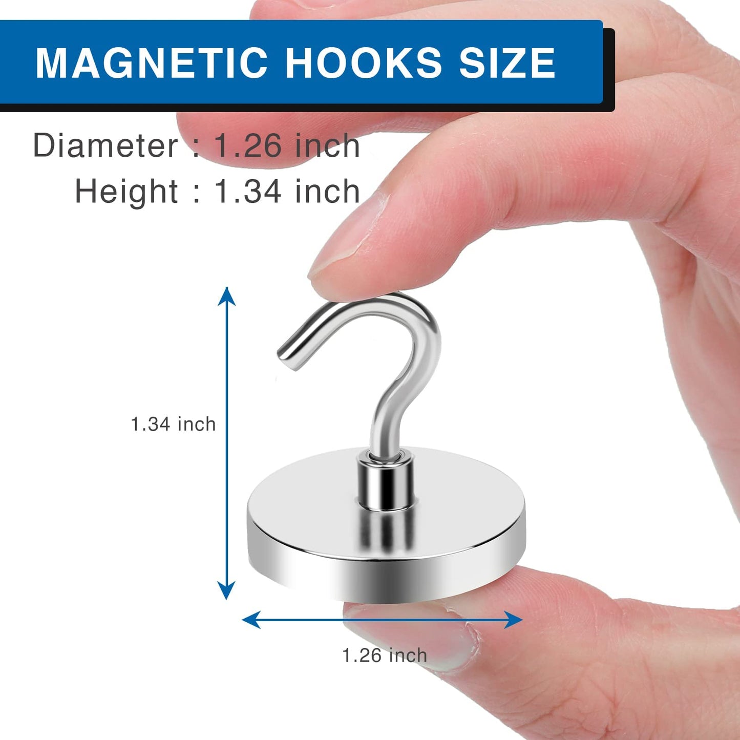 LOVIMAG Strong Magnetic Hooks, 120LBS Magnet Hooks for Cruise Cabin, Super Powerful Neodymium Magents for Cruise Essentials Must Haves, Heavy Duty Magnets for Metal Door, Refrigerator,Ceiling - 6 Pcs