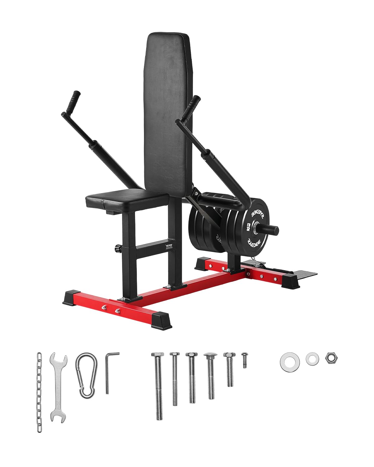 VEVOR Seated Dip Machine, Tricep Bicep Press Down Machine with Cable Bar, Adjustable Seat, and Backrest, Exercise Equipment for Chest Training, Upper Body Push Fitness Workout, Hold up to 450LBS