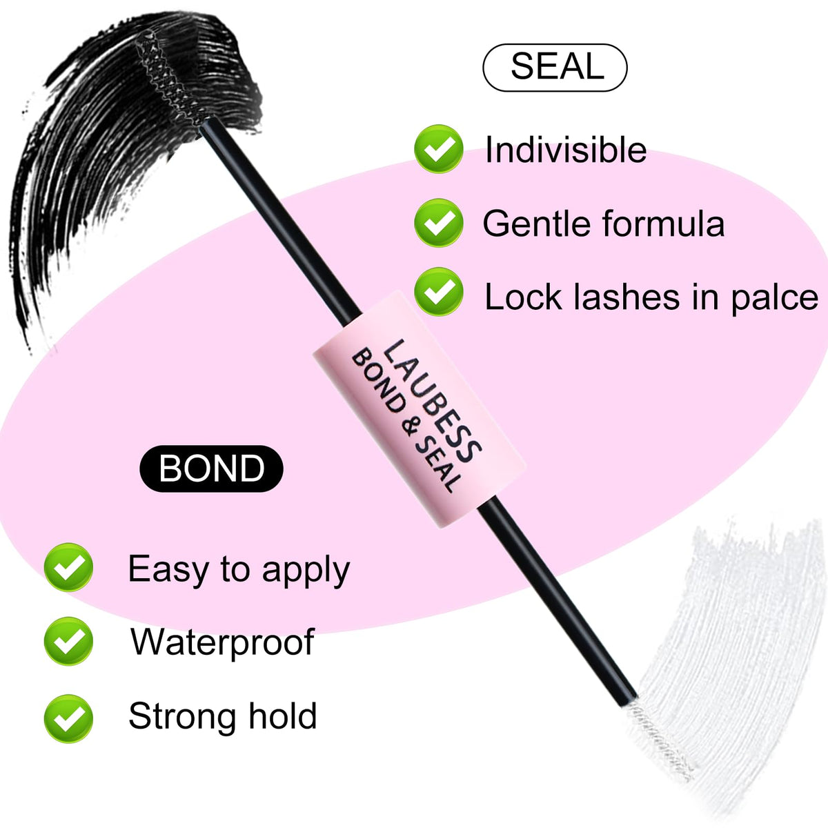 Lash Glue for Eyelash Clusters 3-in-1 Lash Remover for Lash Extensions Eyelash Glue Remover Lash Bond and Seal Waterproof DIY Ey