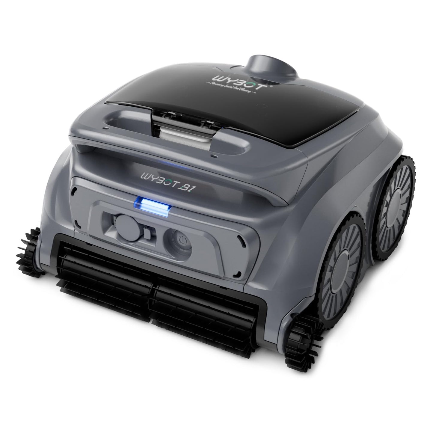 WYBOT B1 Cordless Robotic Pool Vacuum for Small Pools, Lightweight Smart Pool Cleaner Robot with App Control, Wall & Floor Coverage, Dual Side Brushes, Up to 100 Minutes Runtime, Grey-White
