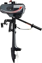 KinHall 49cc Outboard Engine Motor, 2-Stroke Gasoline Motorboat Engine Outboard, 3.5hp Outboard Trolling Motor For Fishin...
