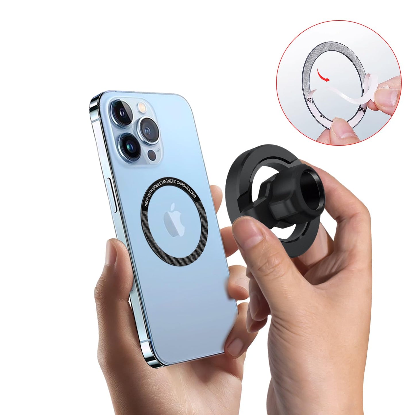 Maserweller Universal Metal Ring Sticker For Magnetic Charger Compatible With Iphone/Samsung/Android All Cellphones, Magnetic Mo