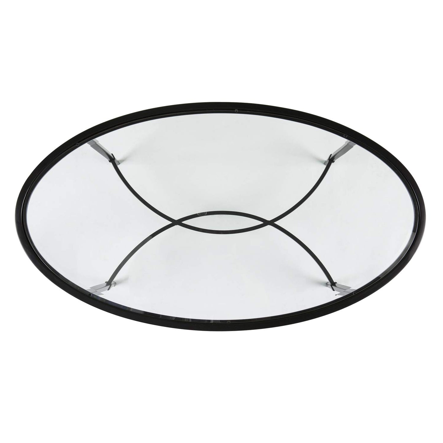 SEI Furniture Quinton Metal/Glass Oval Cocktail Table - Black, 45 in x 25 in x 19 in