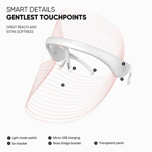 GOHIGK LED Face Mask Light Therapy Facial Photon Beauty Device with USB Cable 3 Colors LED Skin Care Treatment Mask for Facial Rejuvenation, Anti-Aging