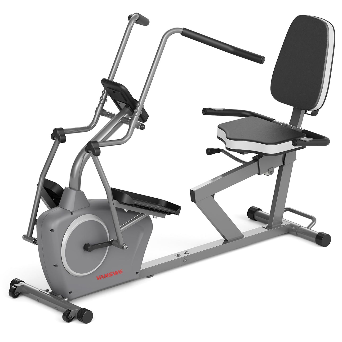 VANSWE Recumbent Exercise Bike with Arm Exerciser for Seniors Adults Home Training - Elliptical Recumbent Cross Trainer with Magnetic Resistance, Free App, Bluetooth Connectivity and Pulse Sensor
