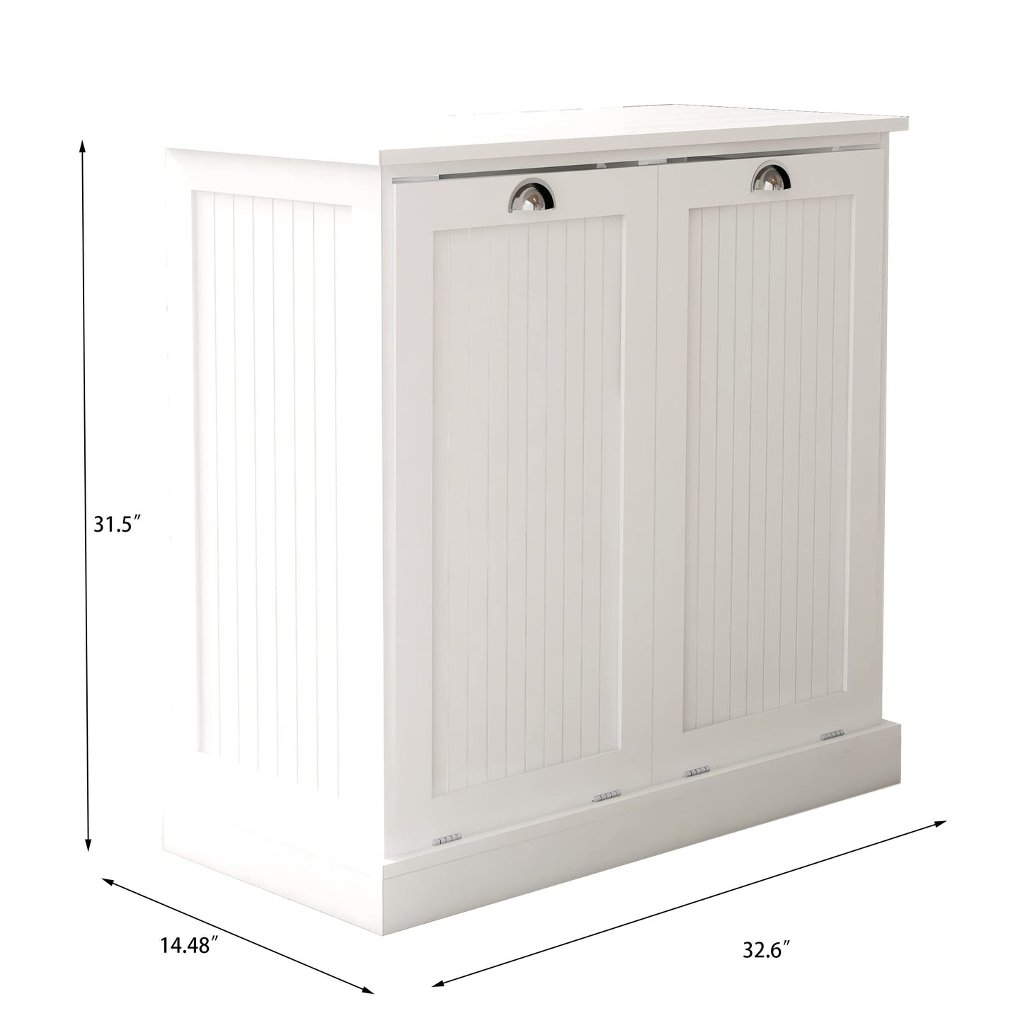 Gecheer Two-Compartment Tilt-Out Laundry Sorter Cabinet - Organized and Easy to Clean Storage Cabinet Organizer, Storage Unit Shelves, for Bathroom Living Room Dining Kitchen YJXW112049950