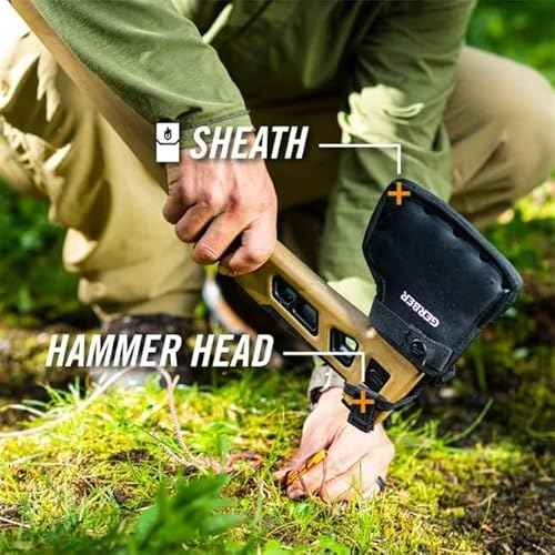 Gerber Gear Bushcraft Axe - Camping Survival Bushcraft Axe with Sheath - Features Hammerhead & Water-Resistant Compartments - Made in USA - Coyote Brown