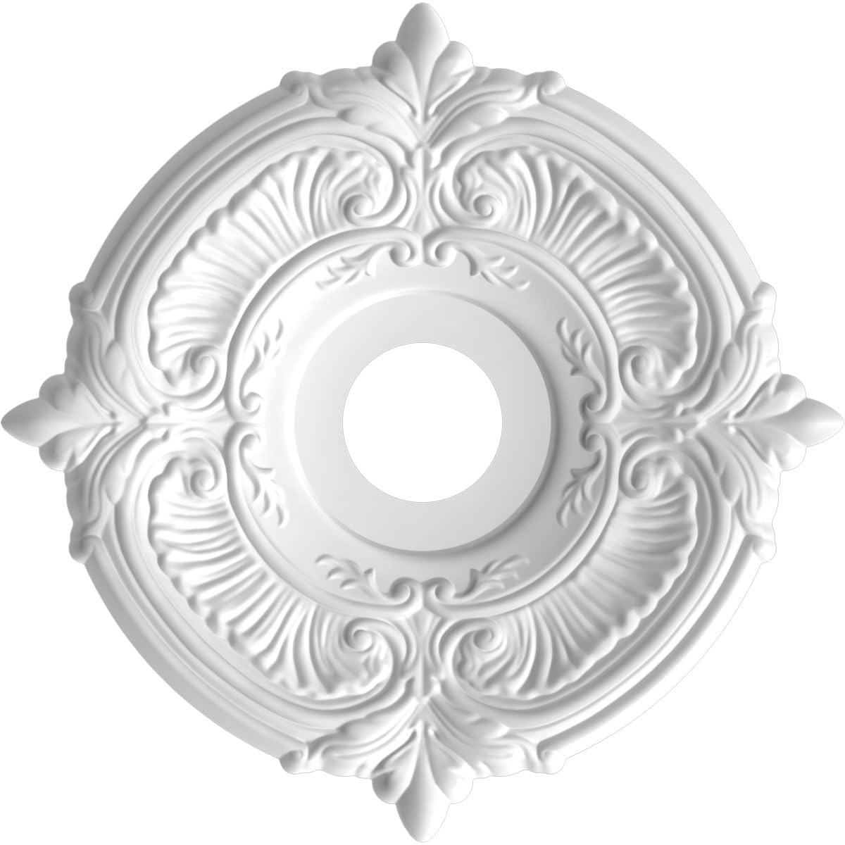Ekena Millwork Cmp16Ateru Attica Thermoformed Pvc Ceiling Medallion (Fits Canopies Up To 5 5/8), 16Od X 3 1/2Id X 1P, Universal