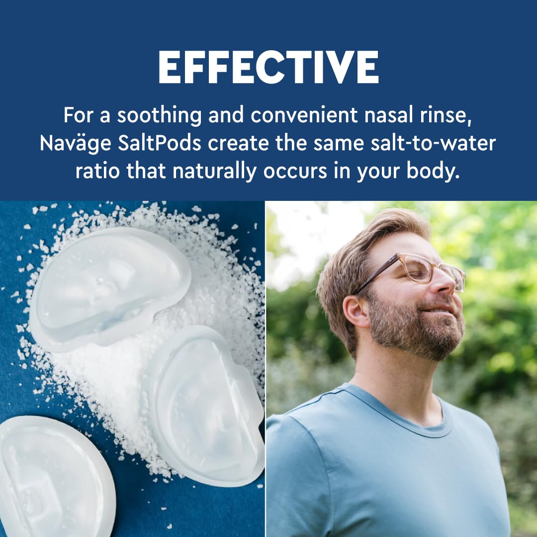 Navage SaltPod Bundle – 3 Packs of 30 (90 SaltPods), Saline Refills Nasal Irrigation System, Sinus Rinse and Saline Pods for Fast and Soothing Relief