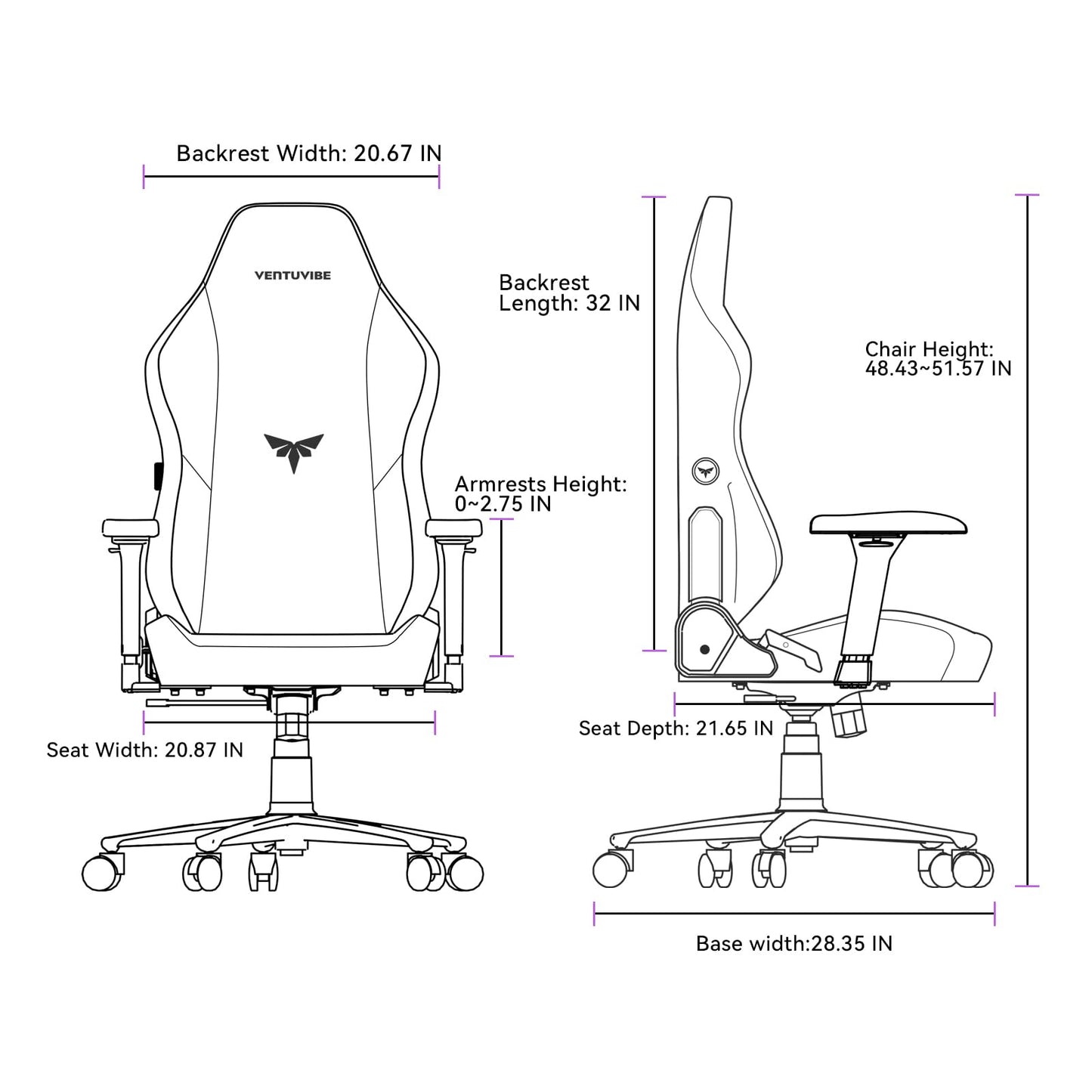 VENTUVIBE Gaming Chair - High Back Ergonomic Computer Chair with Lumbar Support, Video Game Chair-4D Adjustable Armrests,170° Reclining & 320lb Capacity,PU Leather Office Chair for Adults