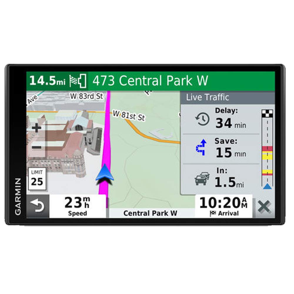 Garmin 010-02038-02 DriveSmart 65 Built-In Voice-Controlled GPS Navigator with 6.95 High-Res Display Black-New