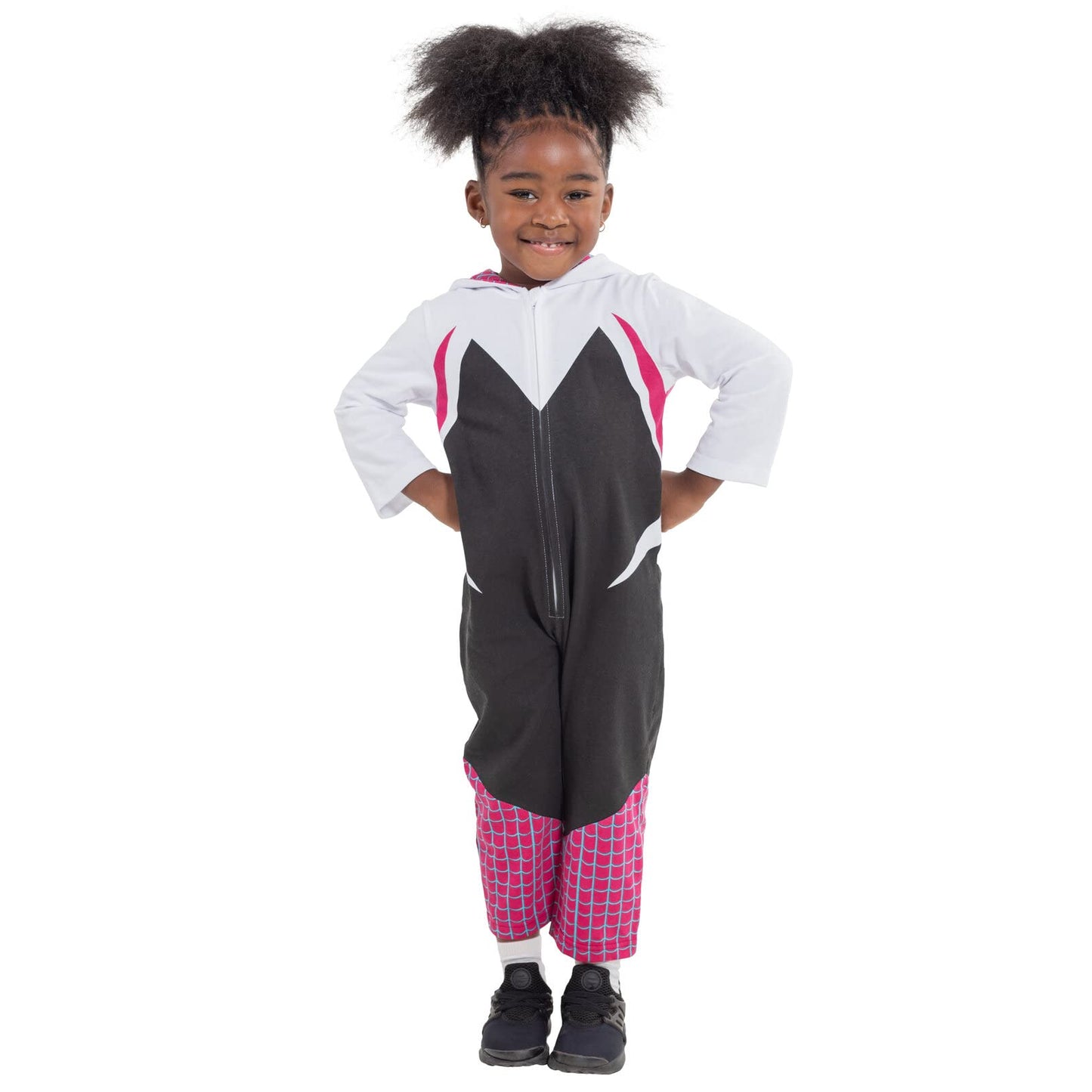 Marvel Spider-Man Spider-Gwen Ghost Spider Toddler Girls Zip Up Coverall White 4T