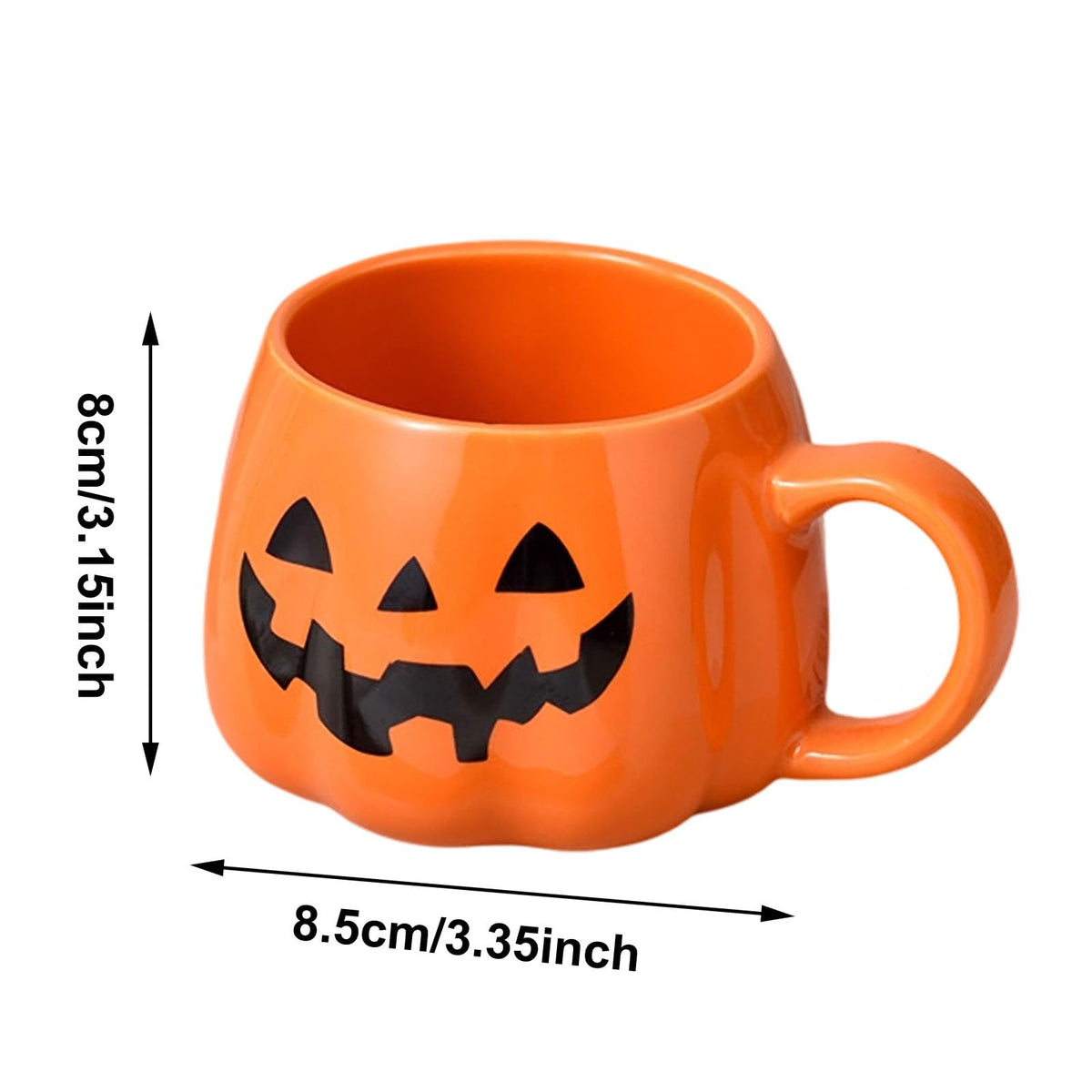 Halloween Pumpkin Mugs Coffee Mug Tea Cup Cute Expression Decorative Cups Birthday Tabletop Drinkware Gifts for Adults Kids Women (Orange1)