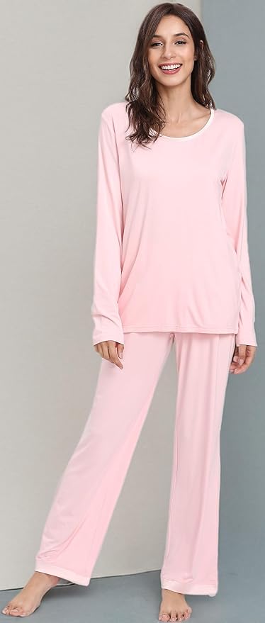 GYS Viscose from Bamboo Women's Pajama Sets Super Soft Long Sleeve Sleepwear Comfy Winter Pjs Sets S-4X