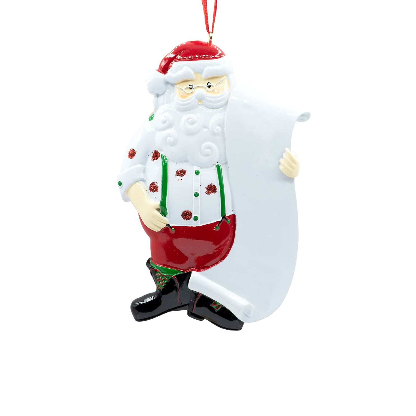 UniqXmas Personalized Santa Christmas Ornament 2025 - Free Customization | Santa Claus with Wish List, Jolly Figurine and Nice List for Xmas Tree | Unique Keepsake - Custom Name & Year