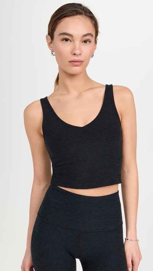 Beyond Yoga Women's Spacedye Good Day Cropped Tank, Darkest Night, M