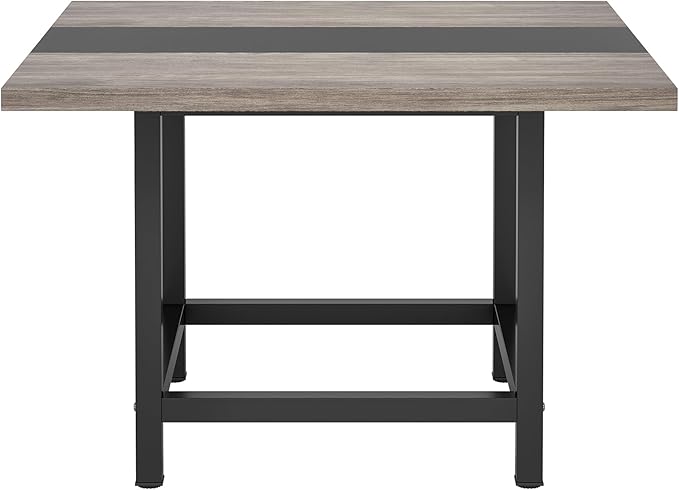 Tribesigns Square 4 People Conference Room Table, Gray 39.4L X 39.4W X 29.52H Inches Small Meeting Room Table for Home Office, (Chair not Included)