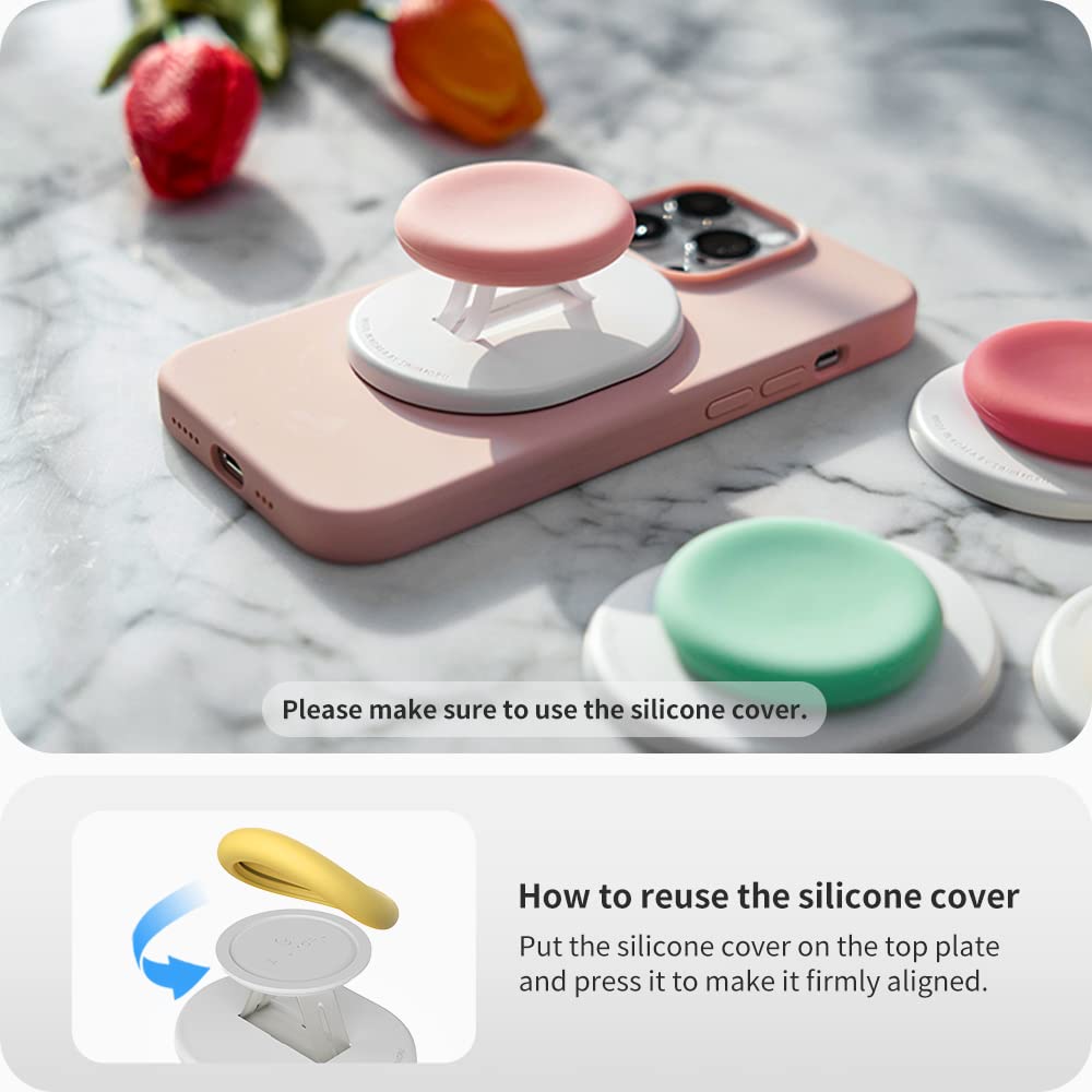 Sinjimoru Magnetic Phone Grip, Magnetic Phone Holder Compatible With Magsafe Stand, Ensuring Finger Comfort For Iphone 16 15 14