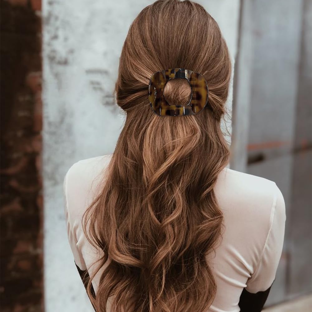 6Pcs Flat Hair Clips for Women,Volume Flat Top Round Green Clip for Thick or Thin Hair,Picura Large Hair Claw Clips Strong Hold