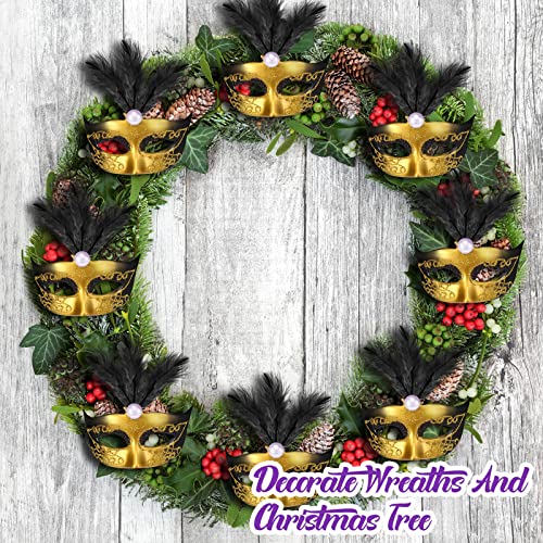 Sanwuta 72 Pcs Mini Masks Masquerade, Mardi Gras Carnival Masquerade Mask Cake Toppers Venetian Party Decor