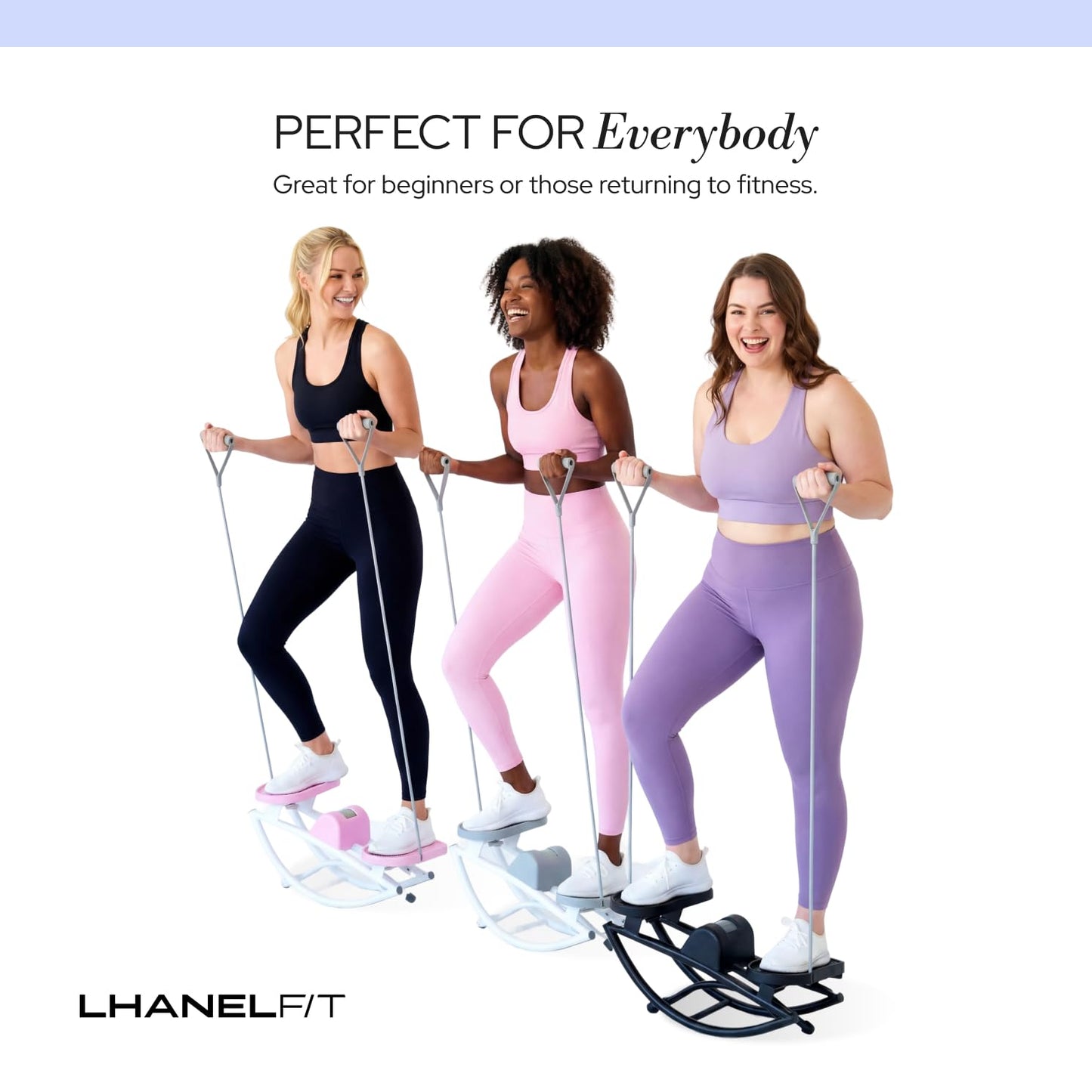LhanelFit The Rock Stepper - Side to Side Rocking Stepper Machine for Home Workouts - Low Impact Indoor Cardio Leg Glute and Core Training - Quiet Compact Step Rocker Exercise Equipment (Purple)