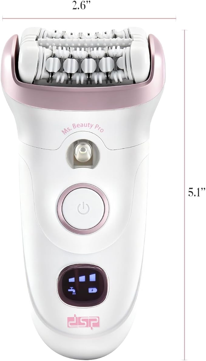 DSP 2 in 1 Women's Shaver - Electric Hair Removal Device with LED Display, IPX4 Waterproof, Fast Charging for Face/Legs/Arms