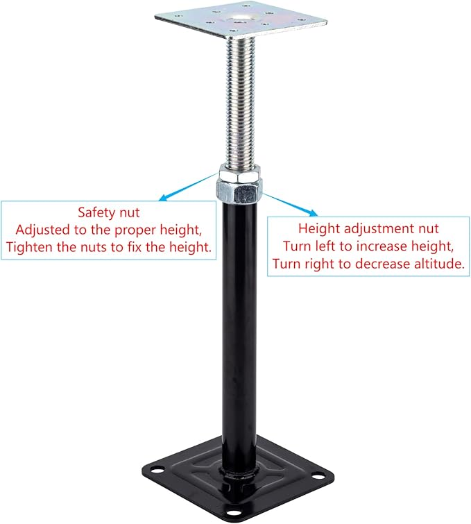 4-PCS Lift Supports,Adjust Supports,Level Supports,Floor Jacks,Adjustable Support Jack for The Floor,Mini Screw Jack- Post 9" to 13"