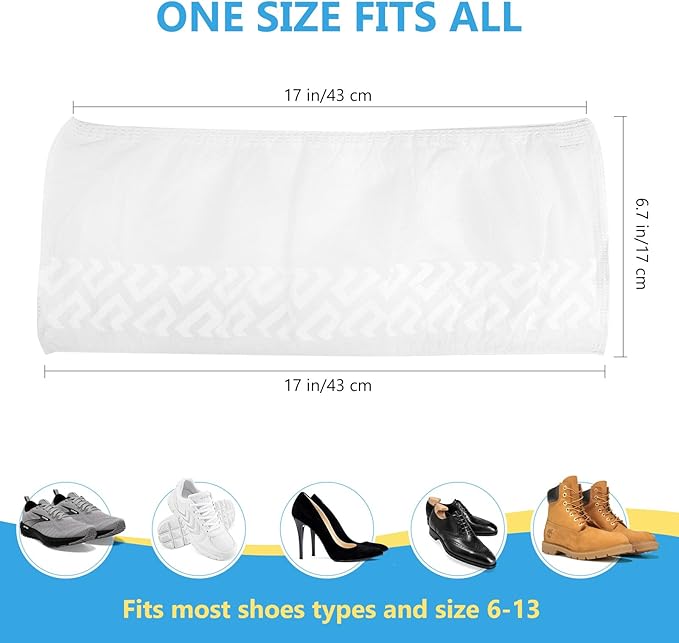 squish 200 Pack Shoe Covers Disposable Non-Slip, White Non-Woven Fabric Boot Covers for Indoors Breathable Slip Resistant Durable Boot&Shoes Cover, Protector Covers Fits Virtually Most Shoes