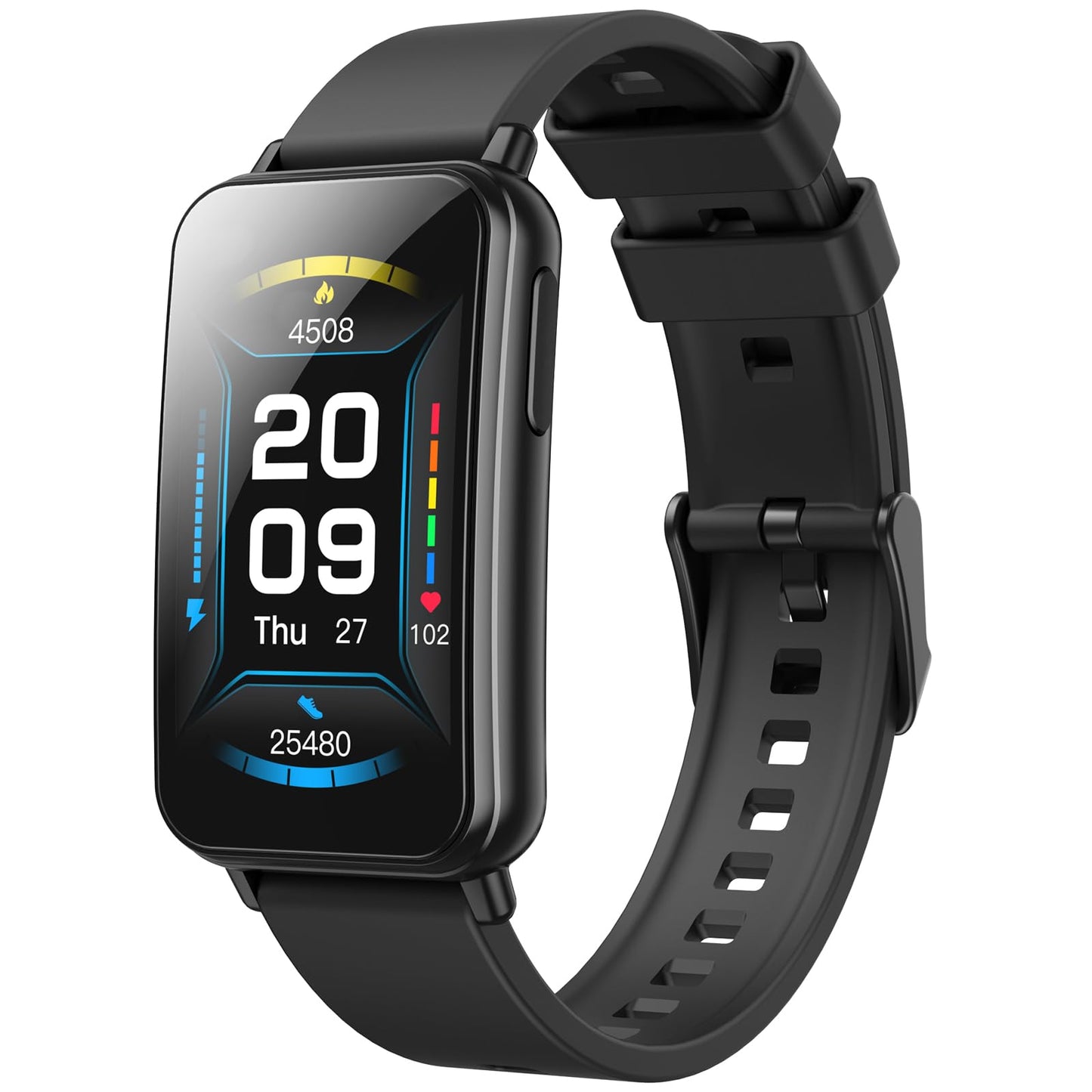 Parsonver 5ATM Waterproof Fitness Tracker, Swimming Smart Watch with Step Counter, Stopwatch, Pedometer, 24/7 Heart Rate/Blood O