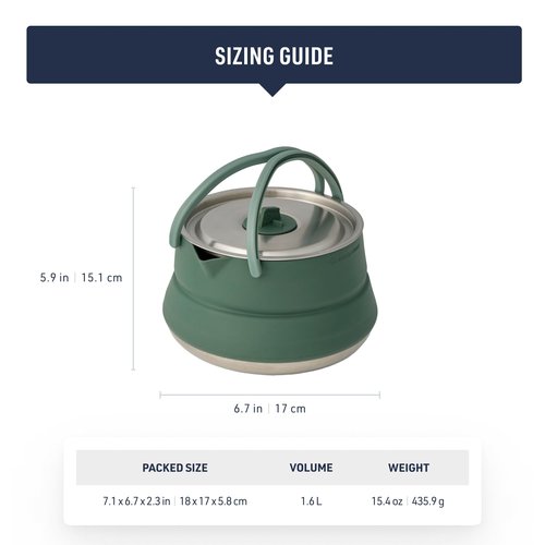Sea to Summit Detour Stainless Steel 1.6 Liter Collapsible Camp Kettle