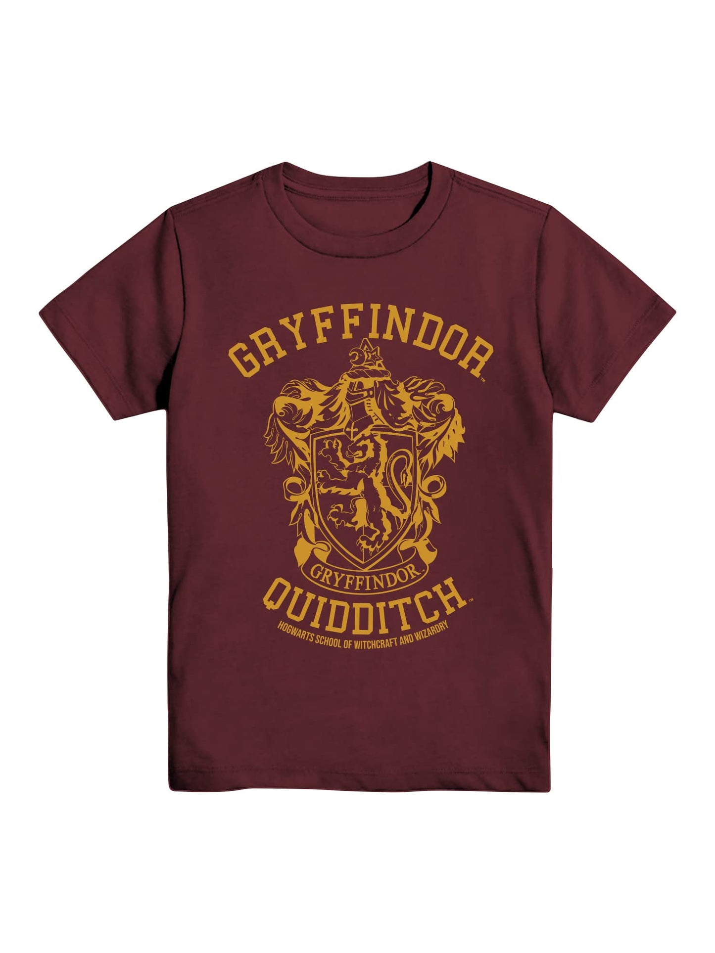 Harry Potter Gryffindor Quidditch Team Boys Youth T-Shirt (SM, Burgundy)