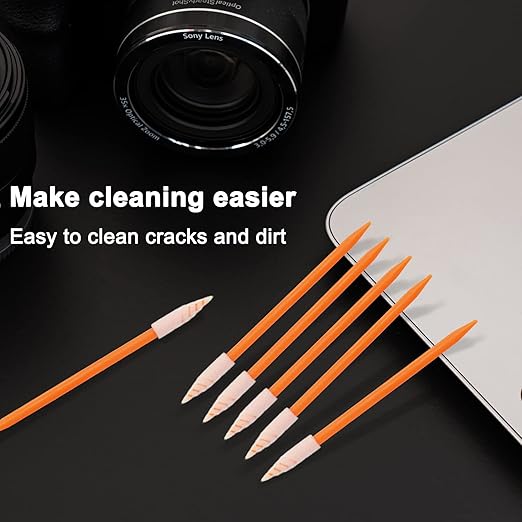Wellgler's Foam tip Cleaning swabs,Cleaning kit for Electronic, Gun Cleaning or Clean Solenoid valves(Ideal for Cleaning Narrow Gaps or Tracks) (Orange 200)