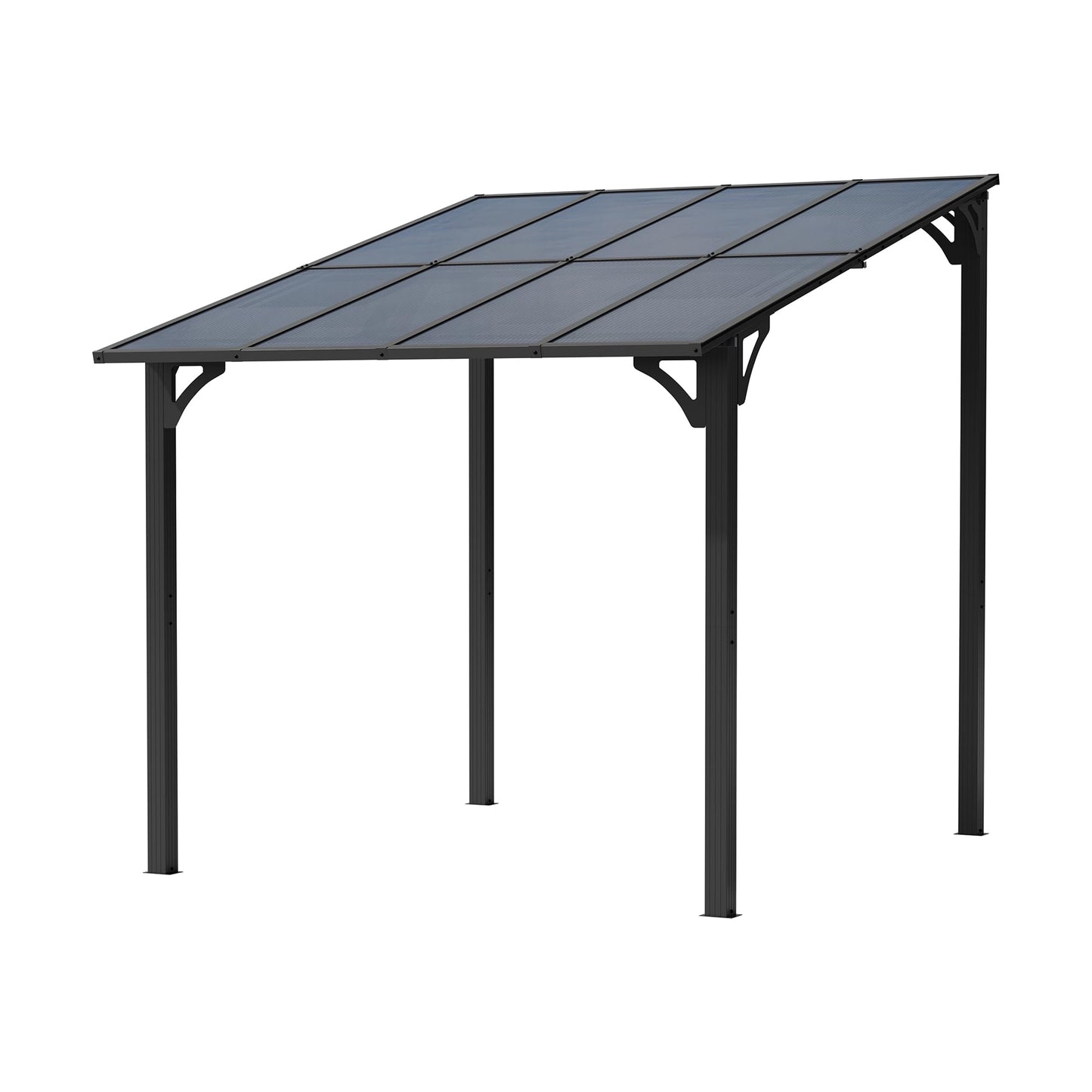 Shintenchi 10’x 8’ Gazebo for Patio,Hard Top Lean to Gazebo Pergola with UV Protection Roof,Large Wall-Mounted Heavy Duty Awnings for Patio, Decks, Backyard and More